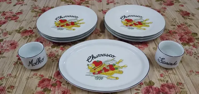 Jogo para servir churrasco de Porcelana Schmidt