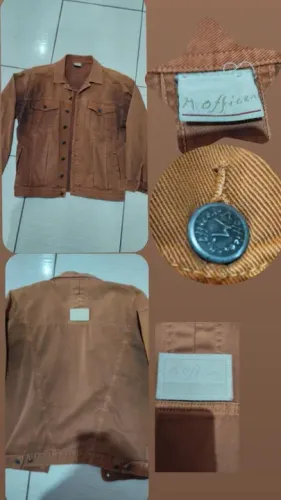 Jaqueta Jeans Marrom m.officer tamanho G