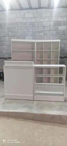BALCÃO CAIXA + VITRINE + COLMÉIA+ PRATELEIRA 100% MDF 
