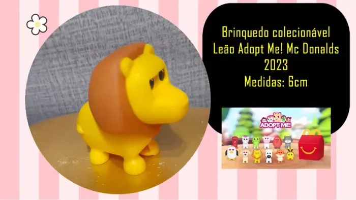 brinquedo colecionável leão adopt me! mc donalds 2023