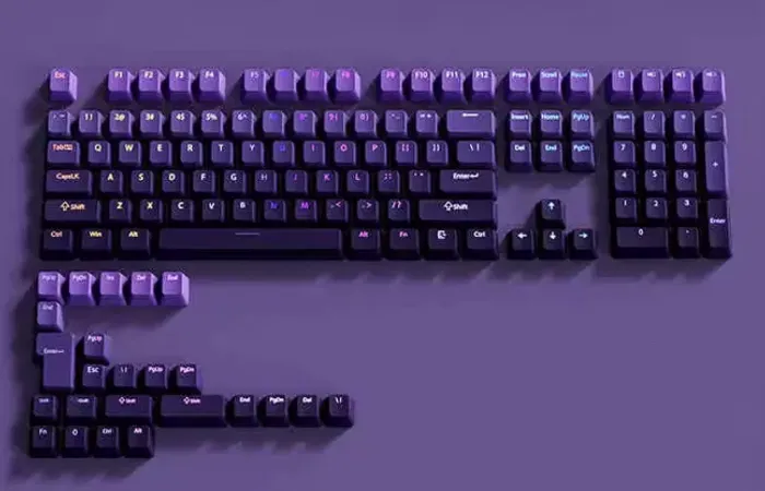 Teclas Gradiente Roxas Pbt Double Shot Para Teclados Mecânicos