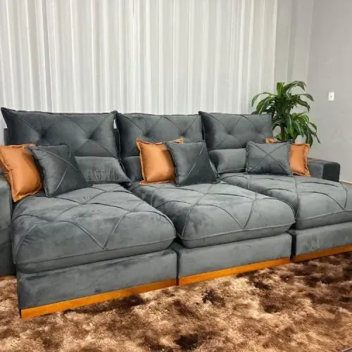 Sofá Retrátil e Reclinável  3,20m - Capuccino l876