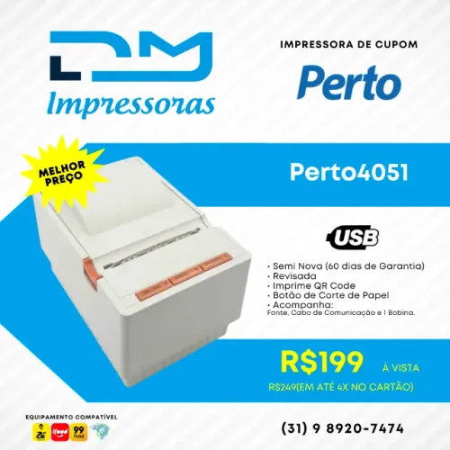 Impressora Térmica de Cupom Perto Printer 4051 (Equipamento com Garantia)