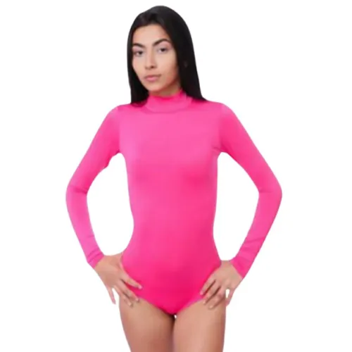 Vendo Blusa Feminina de Proteção UV Praia Gola Alta Estilo Body Manga Longa Pink