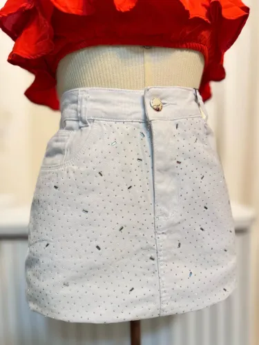 Saia jeans strass 38