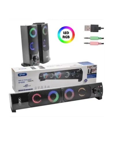 CAIXA DE SOM 2.1 6W X 2 =1 2W TOTAL USB / P2 KNUP KP-6040
