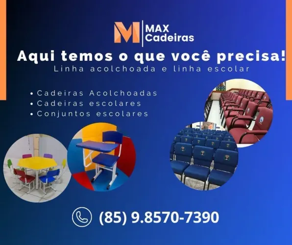 Cadeiras escolares e acolchoadas - Max Cadeiras