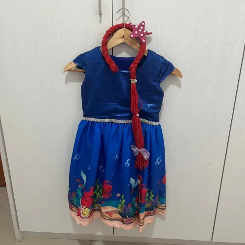 Fantasia Vestido Pequena Sereia Infantil