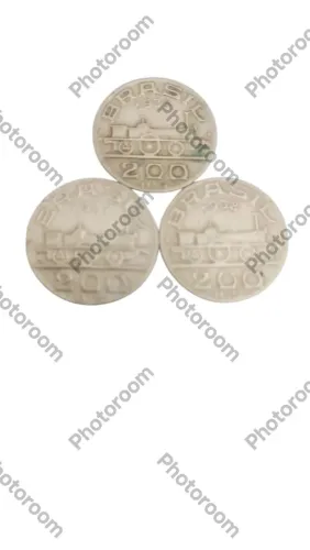 3 Moedas 200 Reis 1936,37,38 níquel