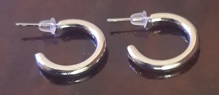 Meia argola lisa inox prata 