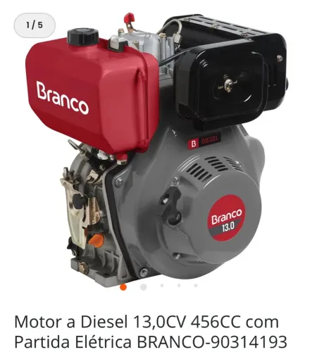 Motor a Diesel 13,0CV 456CC com Partida Elétrica BRANCO