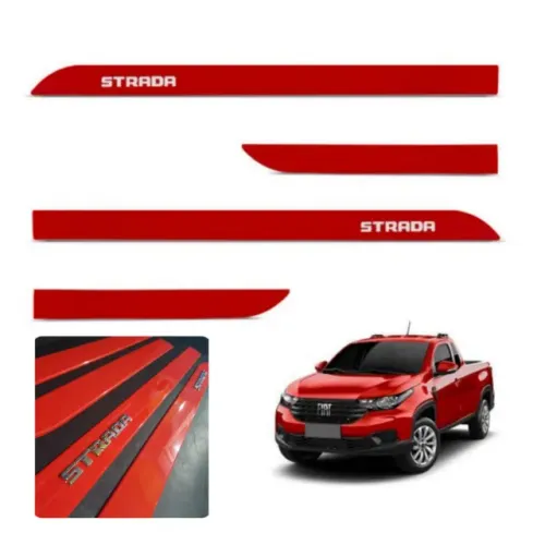 Jogo de Friso Lateral Vermelho Montecarlo para a Nova Strada 2020 - 2023