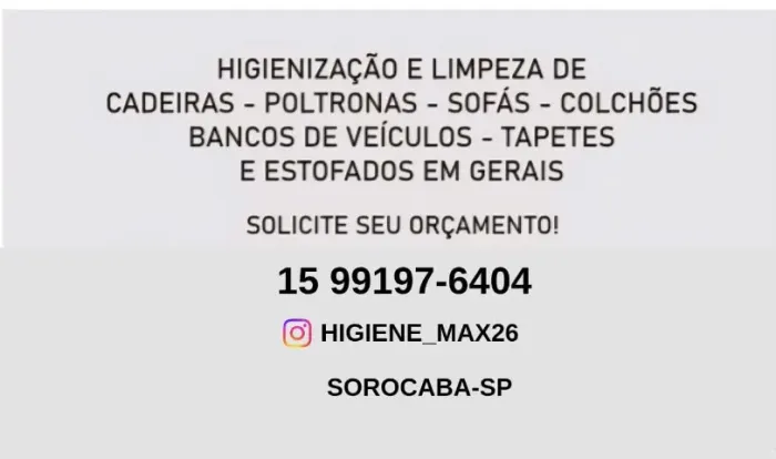 Limpeza de sofá Sorocaba