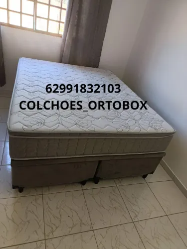 Base e Colchão Casal todo na espuma D45 suporte de 150 kilos de cada lado