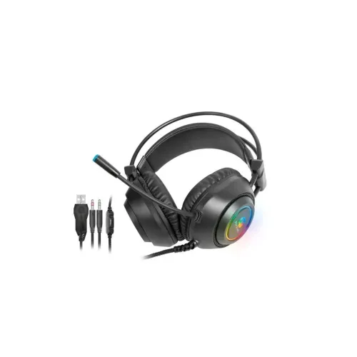 Headset Gamer Fortrek Crusader RGB USB P2 50mm - Preto