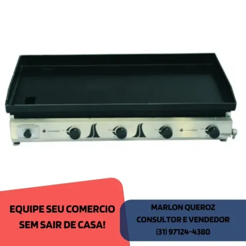 Chapa a Gás 100cm Venâncio 6,35 mm 4 Queimadores
