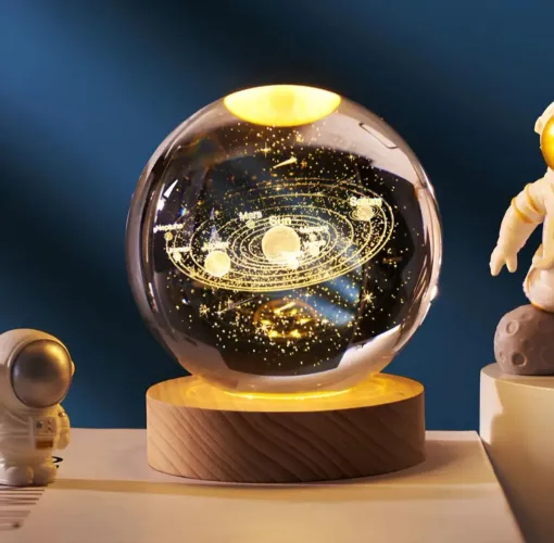 Luminária de mesa bola de cristal 