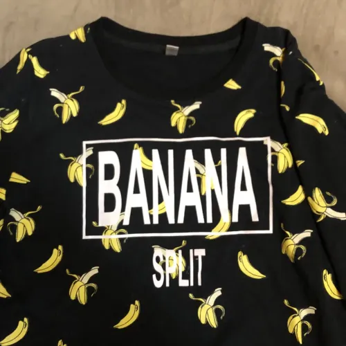 Casaco moletom preto estampa de banana 