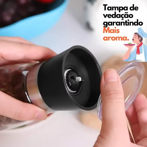 Moedor de especiarias de vidro