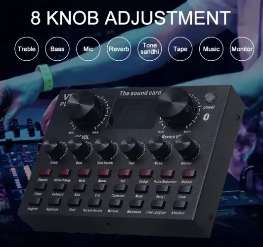 Placa (novo) De Som V8 Plus Com Usb E Bluetooth para Som - laptop - celular - computador