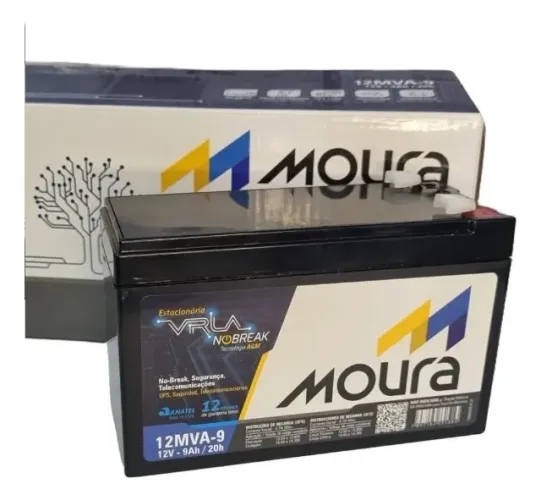 Bateria Moura Selada VRLA 12V 9Ah Estacionaria para Nobreak 12MVA-9