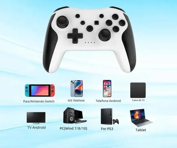 Controle Gamer Sem Fio para Nintendo Switch, Android, iOS e PC