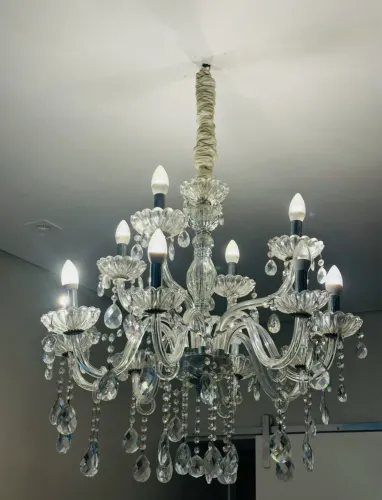 Lustre de cristal provençal luminária luxuoso elegante mesa sala de jantar ou estar 
