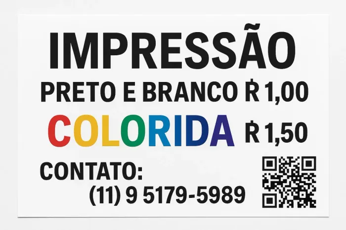 Faço Impressões e Xerox / Crio cartões de visita