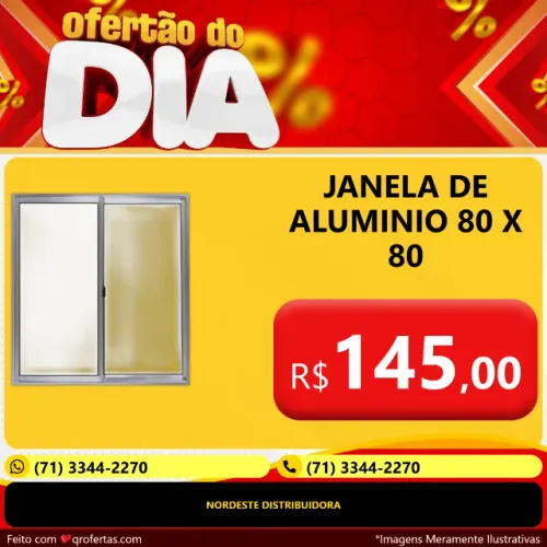 JANELA DE ALUMINIO 80 X 80 