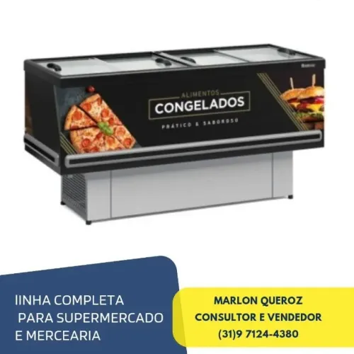 Ilha de Congelados 1,9M Gelopar Vidro Reto