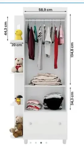 Guarda roupa infantil para bebê 