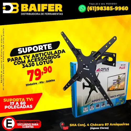 Suporte Para TV Articulada Com Acessórios 17 a 60 Pol 3430 Lotus