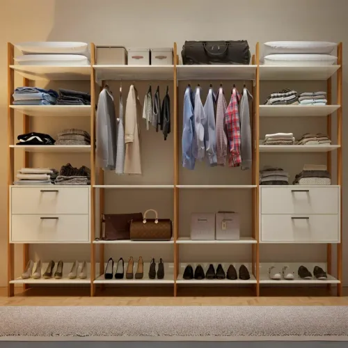 Closet 4 Torres 2,89 m Off White/Freijó- Produto Novo Entrega Rápida