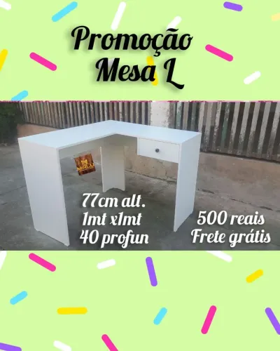 Mesa em L Branca - Promoção!