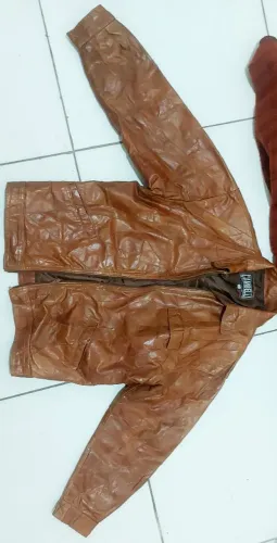 Jaqueta de couro legitimo masculina