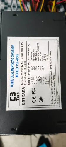 Fonte Real C3tech Modelo Puf-4050s 24pinos