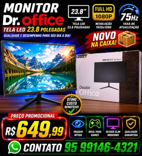 Monitor de 24Pl Full-Hd 75hz na Cx.