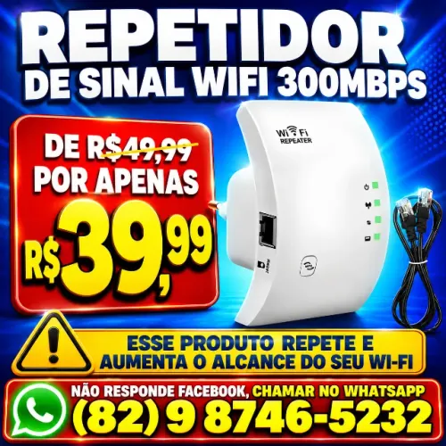 Repetidor de Sinal Wi-Fi 300 Mbps ? Entrega Grátis