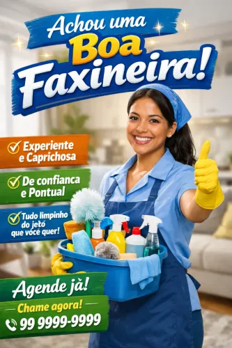 Precisando de faxineira hoje?