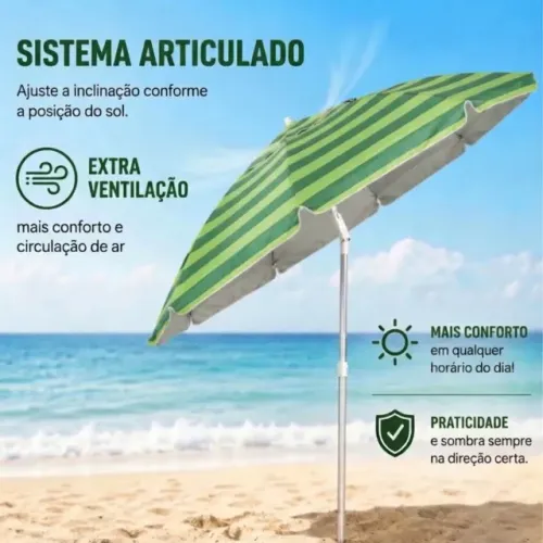 Guarda Sol Grande/Gigante Listrado 2,20 - 2,40 - 2,60 Metros. FPS 100.