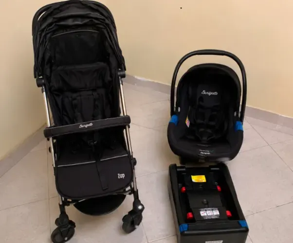 Carrinho Burigotto Zap + Bebê Conforto Touring X + Base | Semi Novo