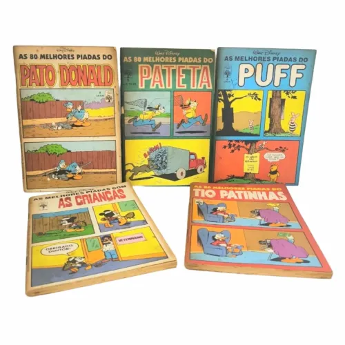 5 Livretos HQ Melhores Piadas da Disney - Originais Anos 80