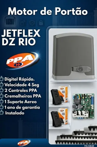 MOTOR P/ PORTÃO DZ RIO 500Kg JETFLEX PPA; Abertura Rápida (4 segundos)'