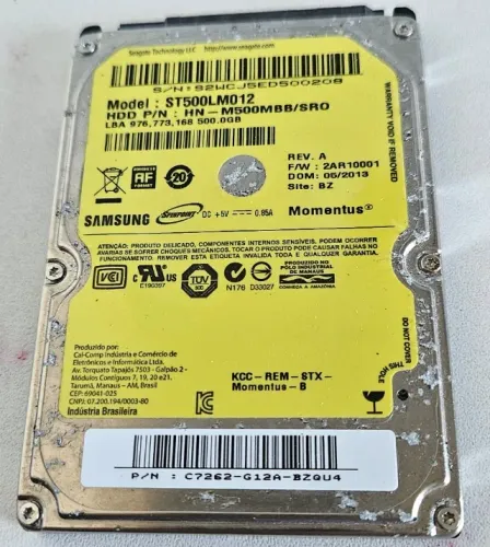 HDD 2.5" disco rígido SATA 500 gb Mod. ST500LM012 nr. série S2WCJ5ED500208