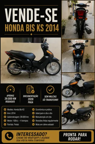 Vendo Honda Biz 2014