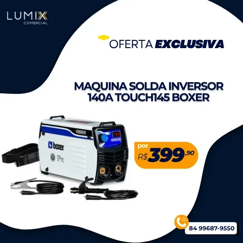 MAQUINA SOLDA INVERSOR 140A TOUCH145 BOXER