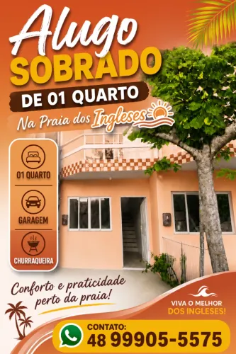 ALUGUEL ANUAL SOBRADO 1 QUARTO PRAIA DOS INGLESES FLORIANÓPOLIS DIRETO PROPRIETÁRIO