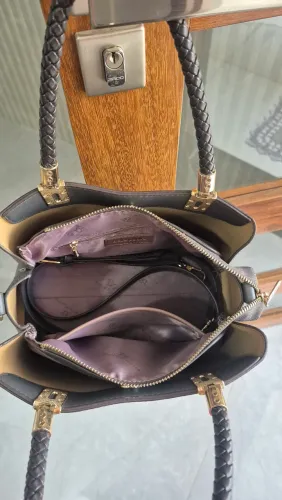 Bolsa sintética cinza, seminovo