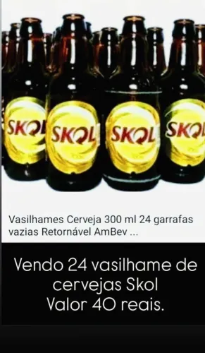 24 frascos de Skol retornável 
