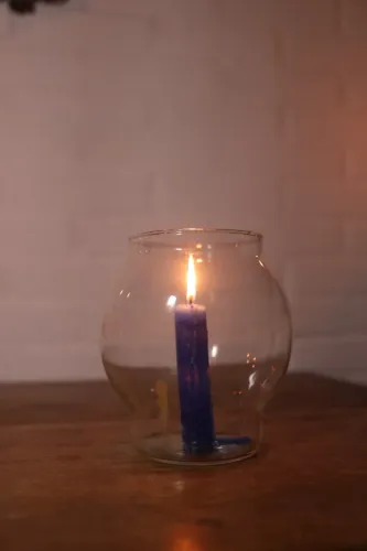 vaso em vidro redondo para plantas ou velas antigo antiquario decoração vintage arte fino